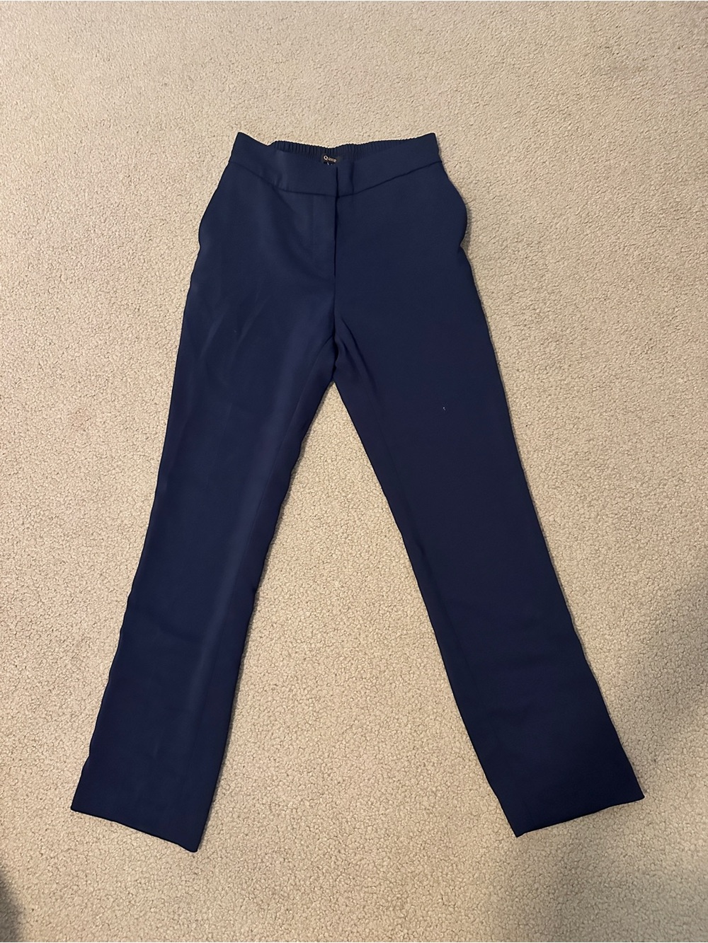 Quince Slim Straight Navy Trousers